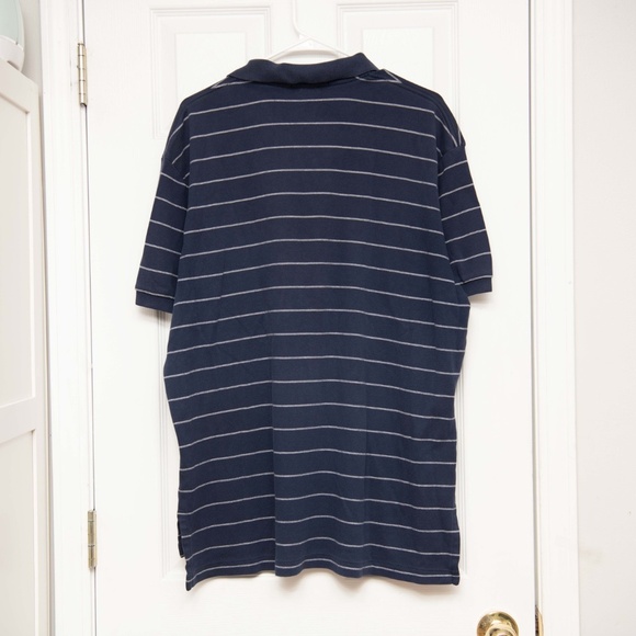 Ralph Lauren short sleeve navy blue polo with white stripes men's size XL - Picture 3 of 3